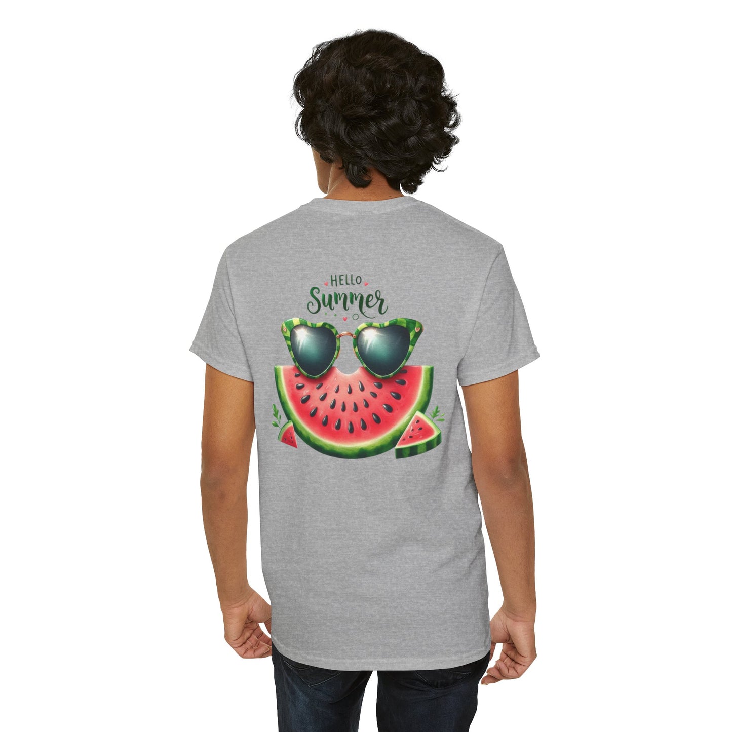 ****Limited Time**** Summer Vibes Unisex Heavy Cotton Tee | Fun Watermelon Design, Perfect for Casual Outfits, Beach Days, Gifts, and Celebrations