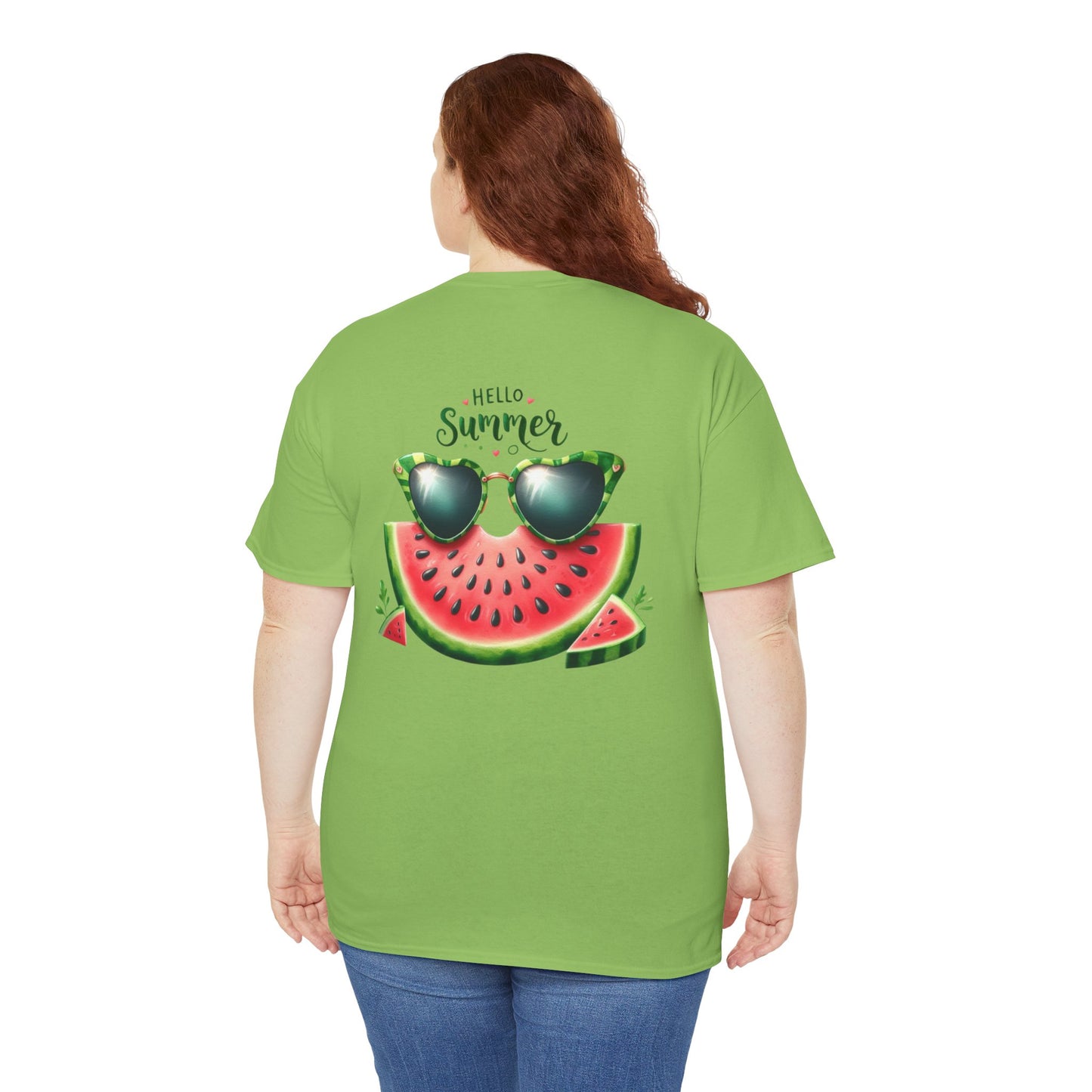 ****Limited Time**** Summer Vibes Unisex Heavy Cotton Tee | Fun Watermelon Design, Perfect for Casual Outfits, Beach Days, Gifts, and Celebrations