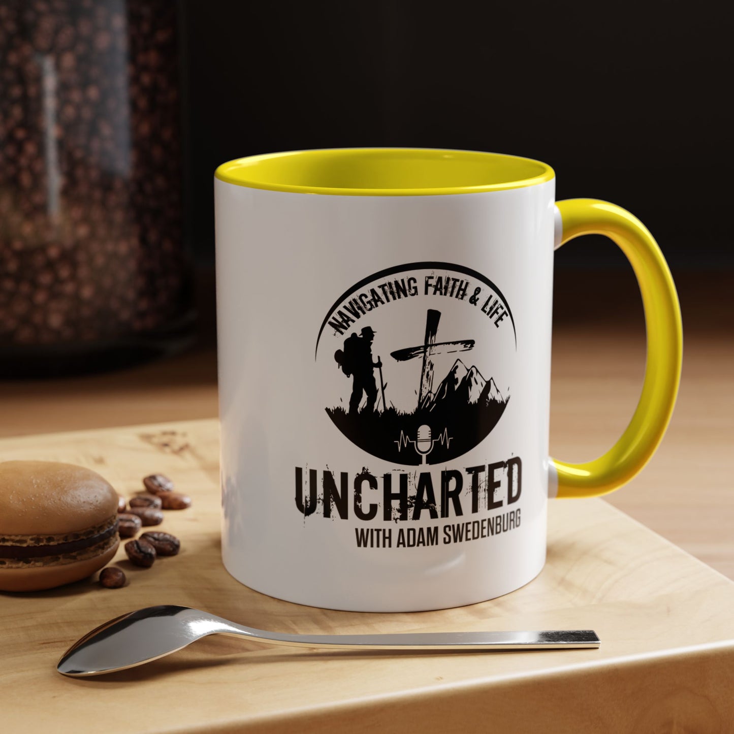 Adventure-Inspired Accent Coffee Mug | Travel Gift, Camping Mug, Faith & Life, Unique Quote, Inspirational Coffee Cup