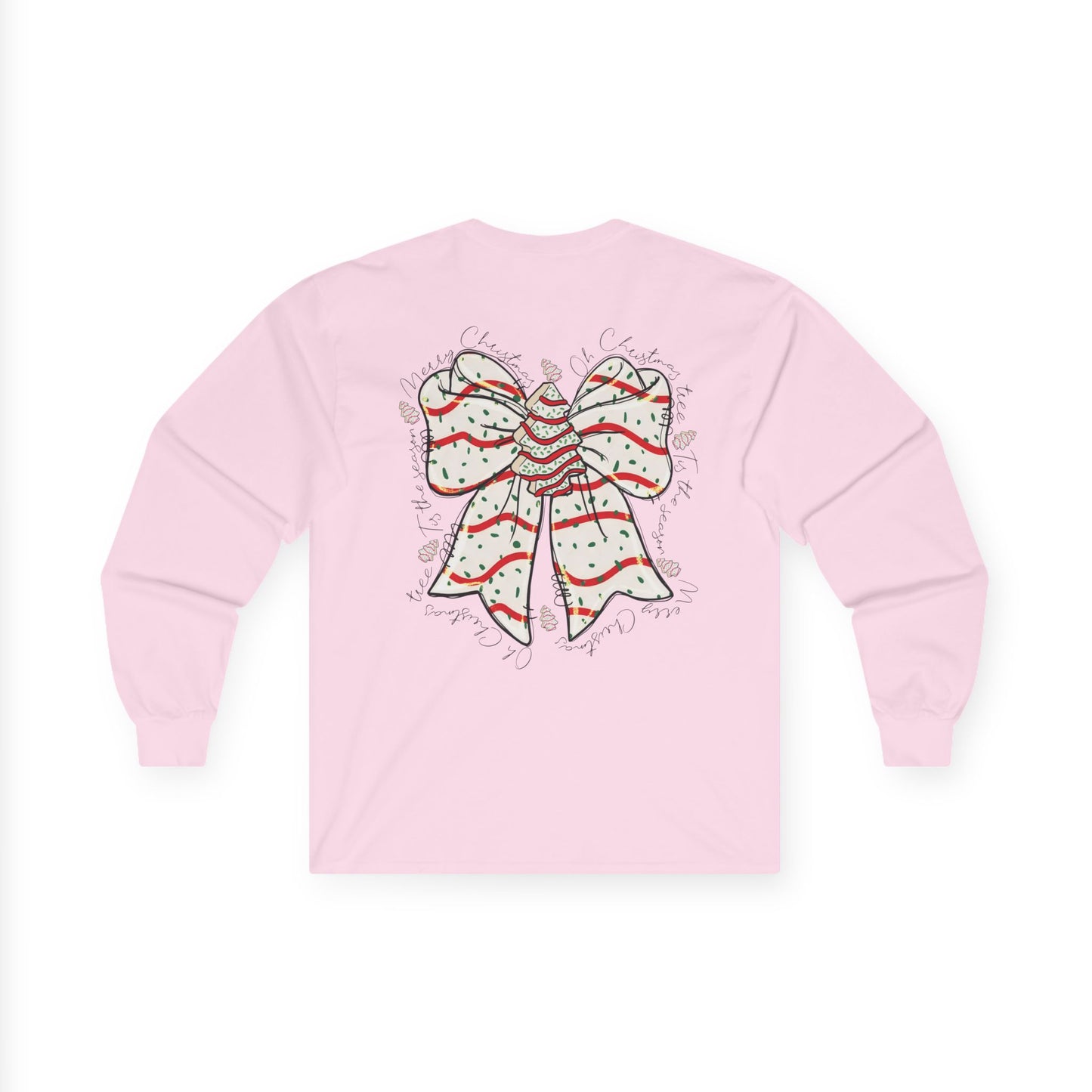 Long Sleeve Tee — 'Uncharted' Adventure Graphic with Festive Bow Back