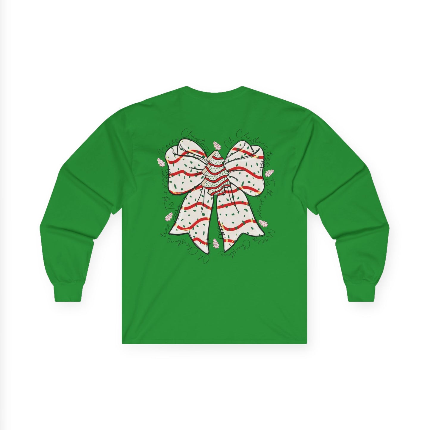 Long Sleeve Tee — 'Uncharted' Adventure Graphic with Festive Bow Back