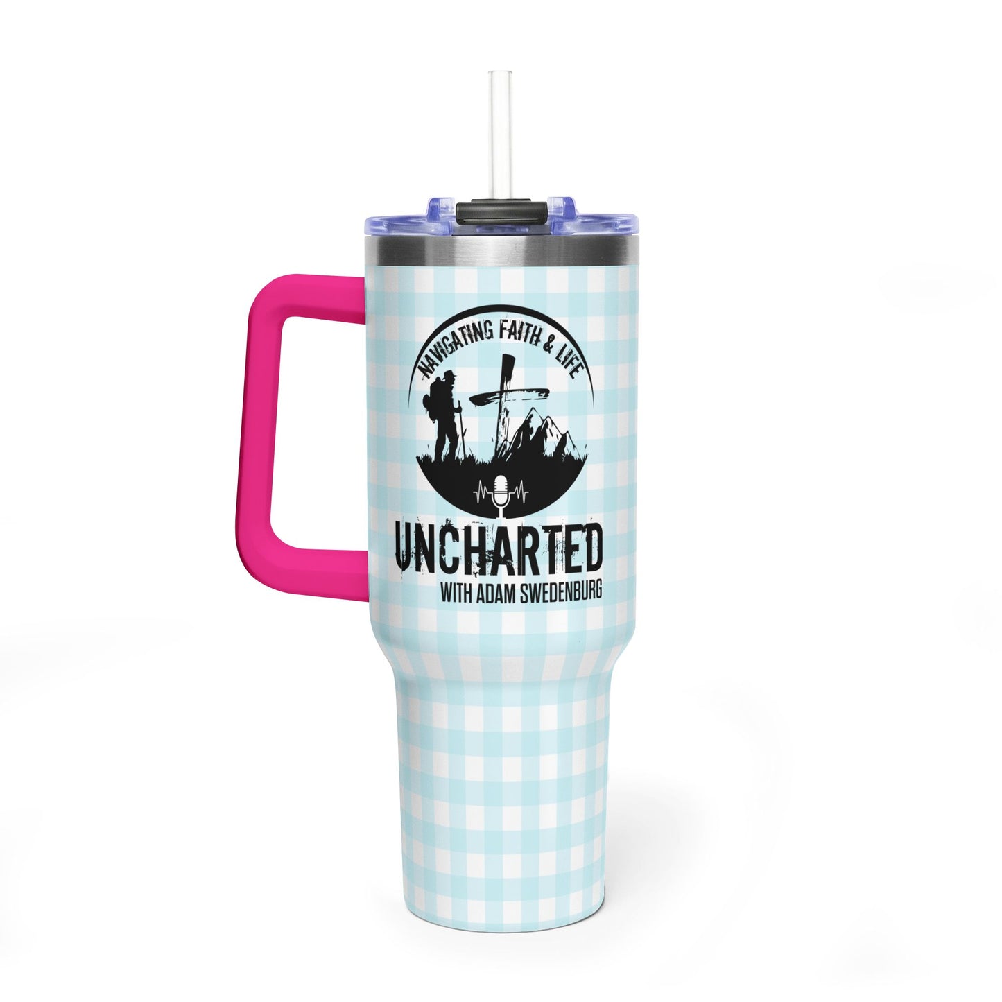 Uncharted with Adam Swedenborg 40oz Vacuum Tumbler – Plaid Stainless Travel Mug