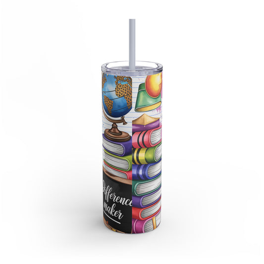 Teaching Heart Tumbler | 20oz Skinny Matte | Teacher Gift | Back to School | Inspirational Drinkware | Classroom Decor | Colorful Design