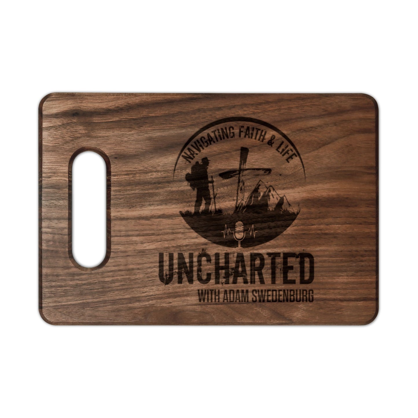 Engraved 'Uncharted' Wooden Cutting Board — Adventure Travel Chef Gift
