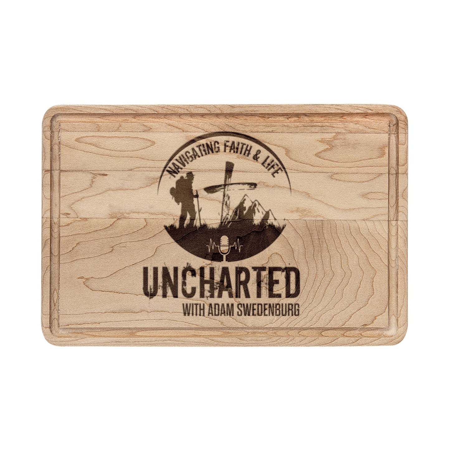 Engraved 'Uncharted' Wooden Cutting Board — Adventure Travel Chef Gift