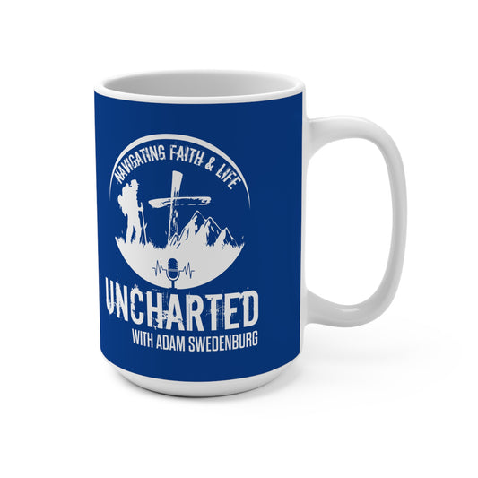 Uncharted with Adam Swedenburg 15oz Coffee Mug — Inspiring Faith & Life Podcast Design