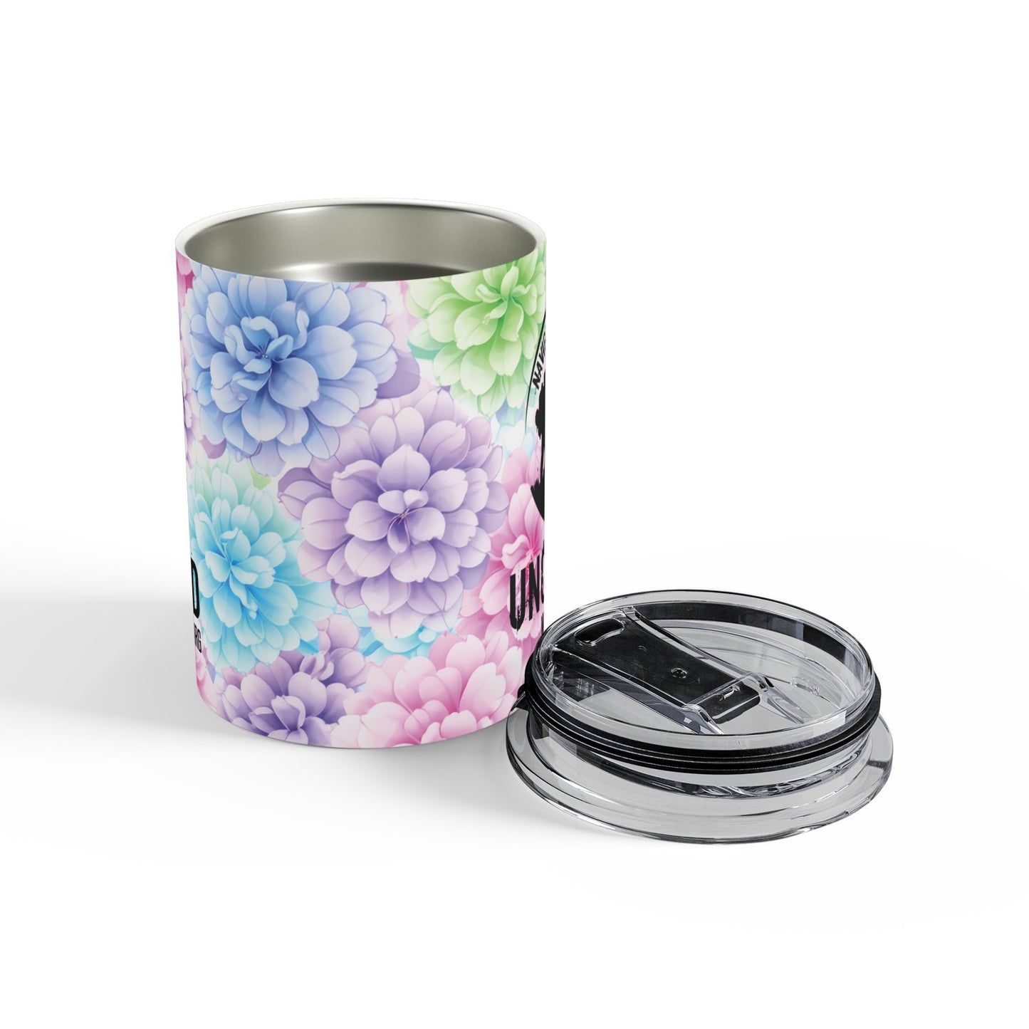 10oz Floral Tumbler — Pastel Succulent Design with 'Uncharted' Logo