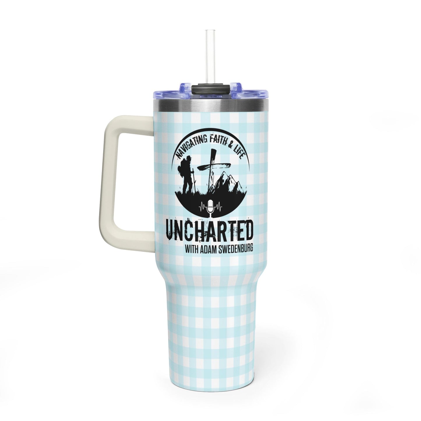 Uncharted with Adam Swedenborg 40oz Vacuum Tumbler – Plaid Stainless Travel Mug
