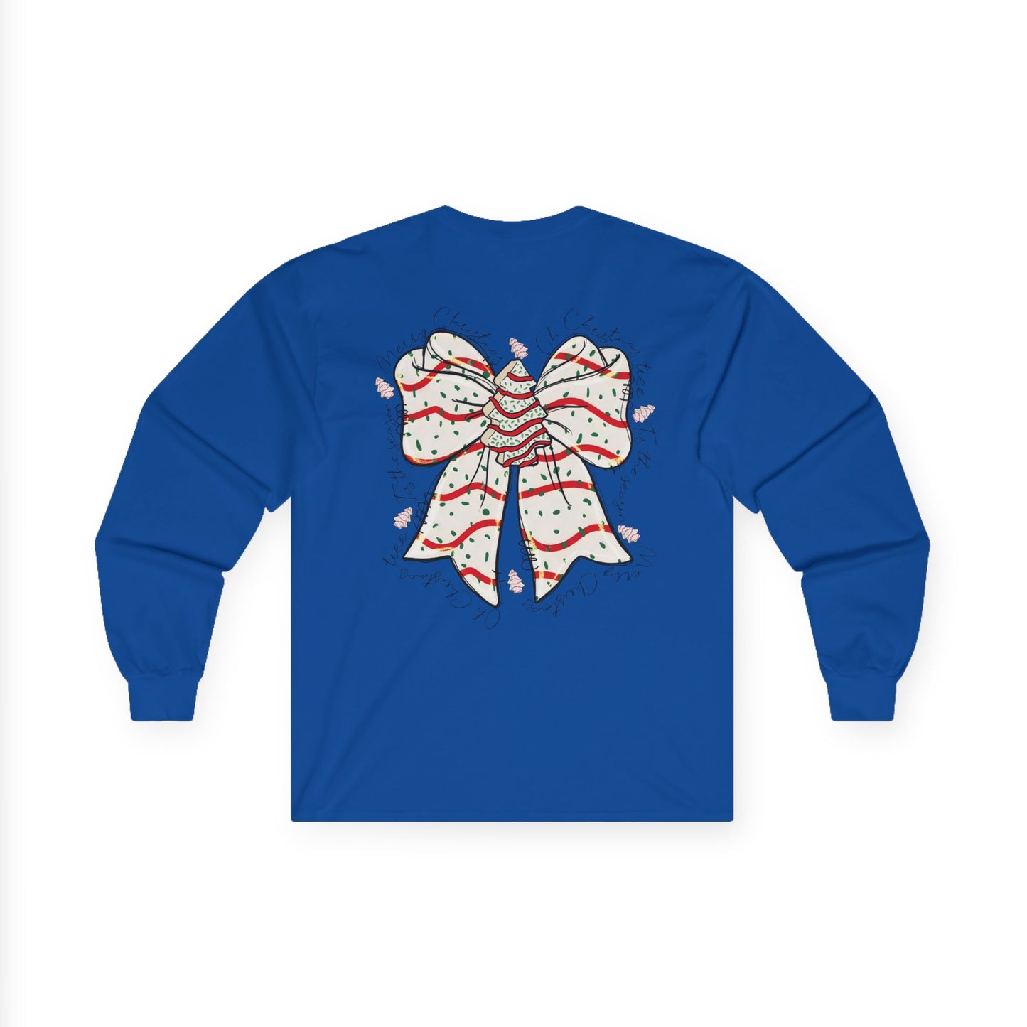 Long Sleeve Tee — 'Uncharted' Adventure Graphic with Festive Bow Back