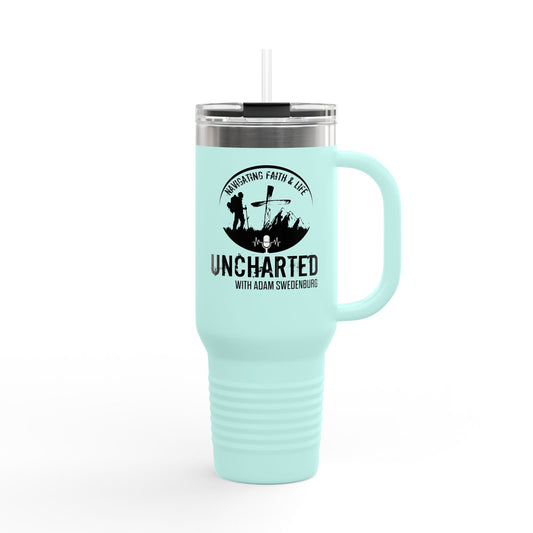 Uncharted Insulated Travel Mug, 40oz | Adventure Gift, Personalized Drinkware, Camping Essential, Coffee Cup, Travel Accessory